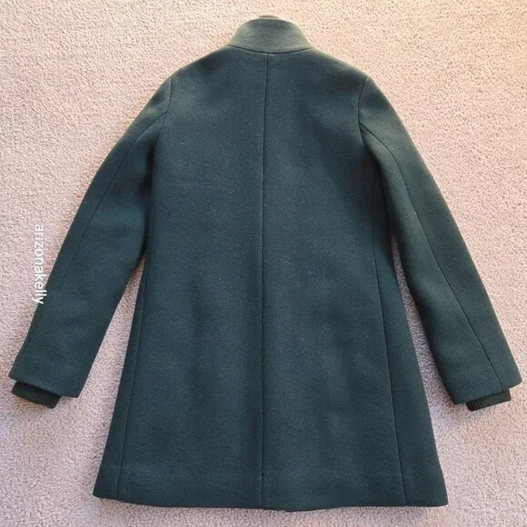 J. Crew Lodge Coat Italian Stadium Wool GREEN Size 0 Nello Gori Retail $350 - Picture 16 of 16